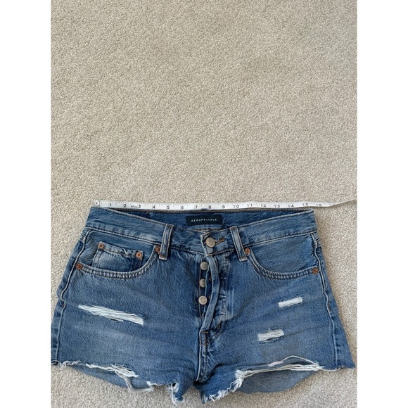 Aeropostale Denim Jean Shorts Distressed Cutoff Blue Size 4 - Picture 6 of 6